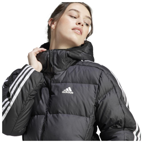 Adidas Γυναικείο μπουφάν Essentials 3-Stripes Mid Down Hooded Jacket